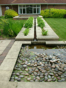 Photo showing the garden and pond 